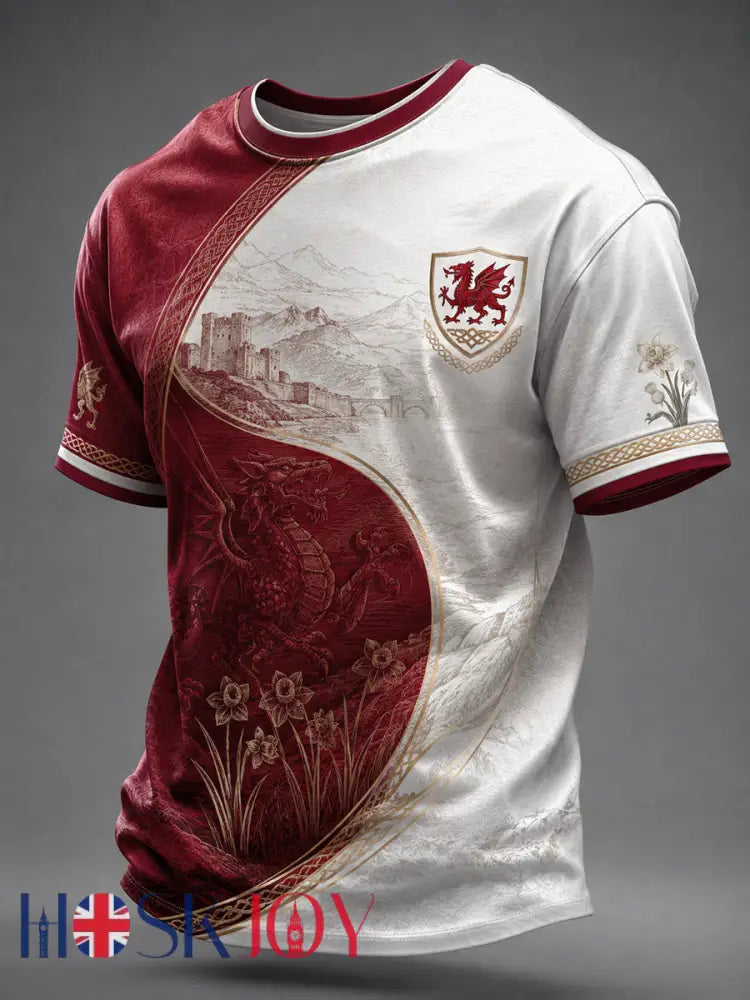 Men’s Welsh Dragon Printed T-shirt - As picture / S