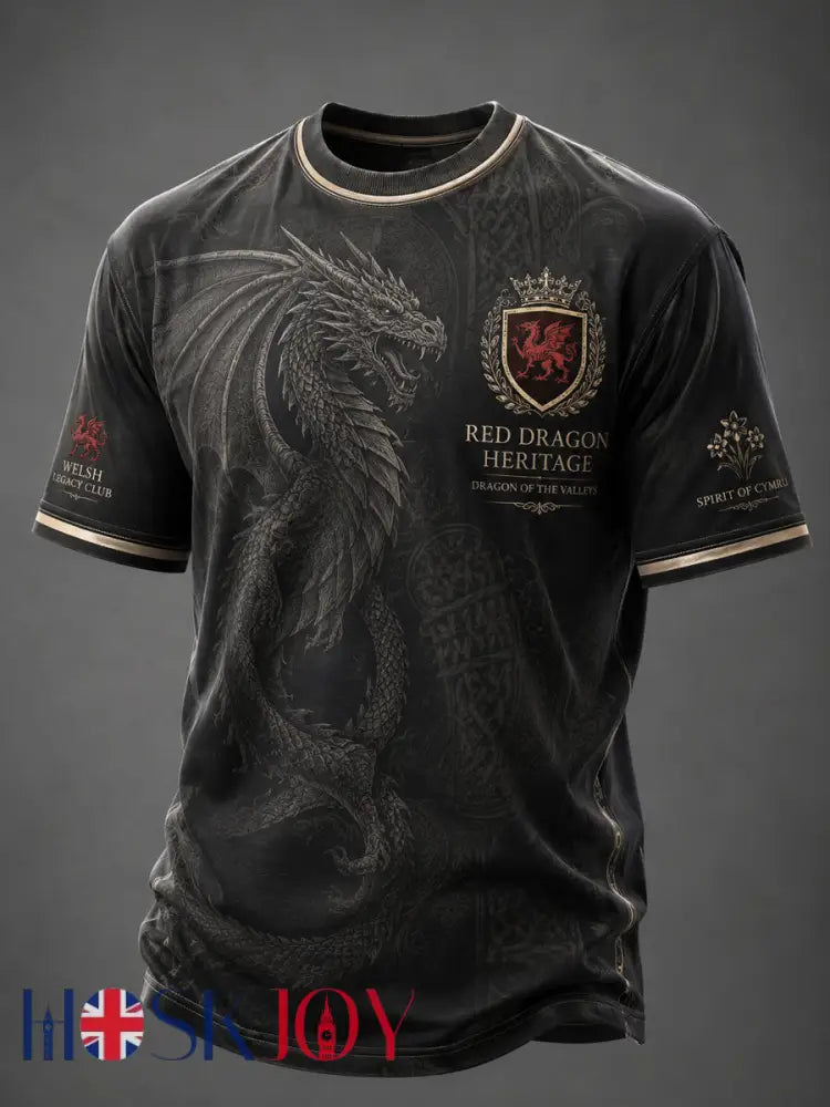 Men’s Welsh Dragon Printed T-shirt - As picture / S