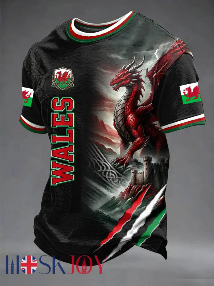 Men’s Welsh Dragon Printed T-shirt - As picture / S