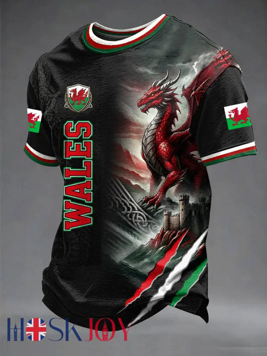 Men’s Welsh Dragon Printed T-shirt - As picture / S