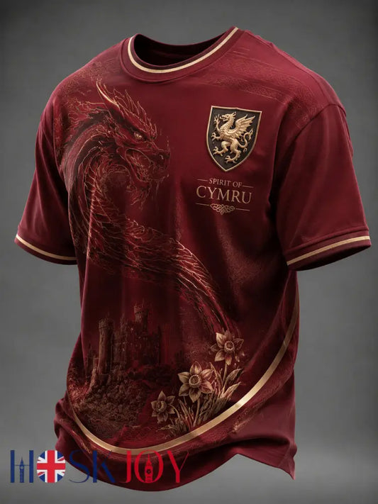 Men’s Welsh Dragon Printed T-shirt - As picture / S