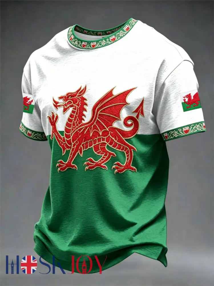 Men’s Welsh Dragon Printed T-shirt - As picture / S