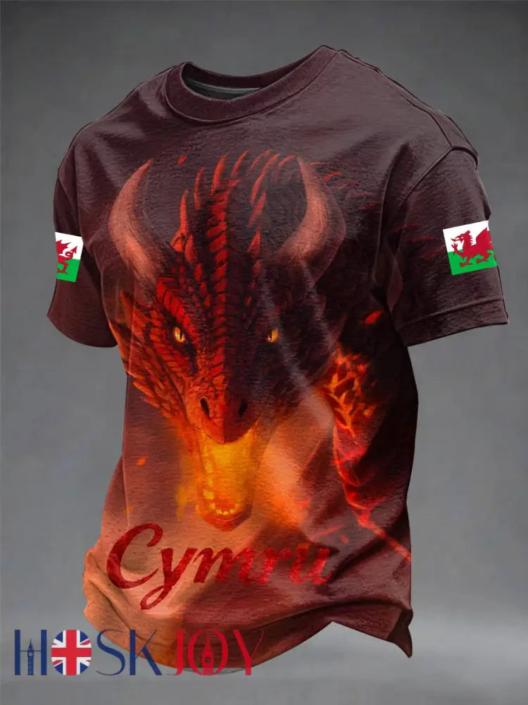 Men’s Welsh Dragon Printed T-shirt - As picture / S