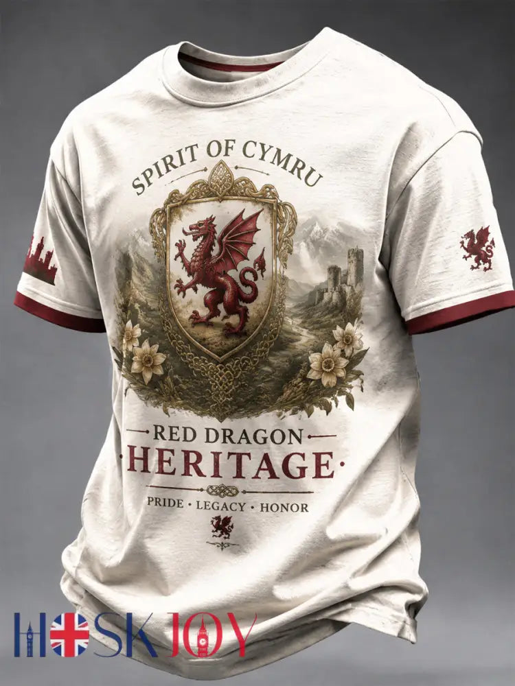 Men’s Welsh Dragon Printed T-shirt - As picture / S