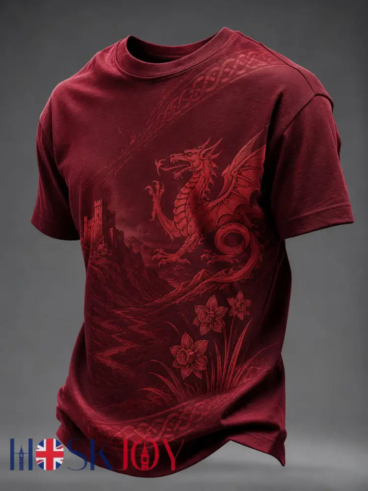 Men’s Welsh Dragon Printed T-shirt - As picture / S