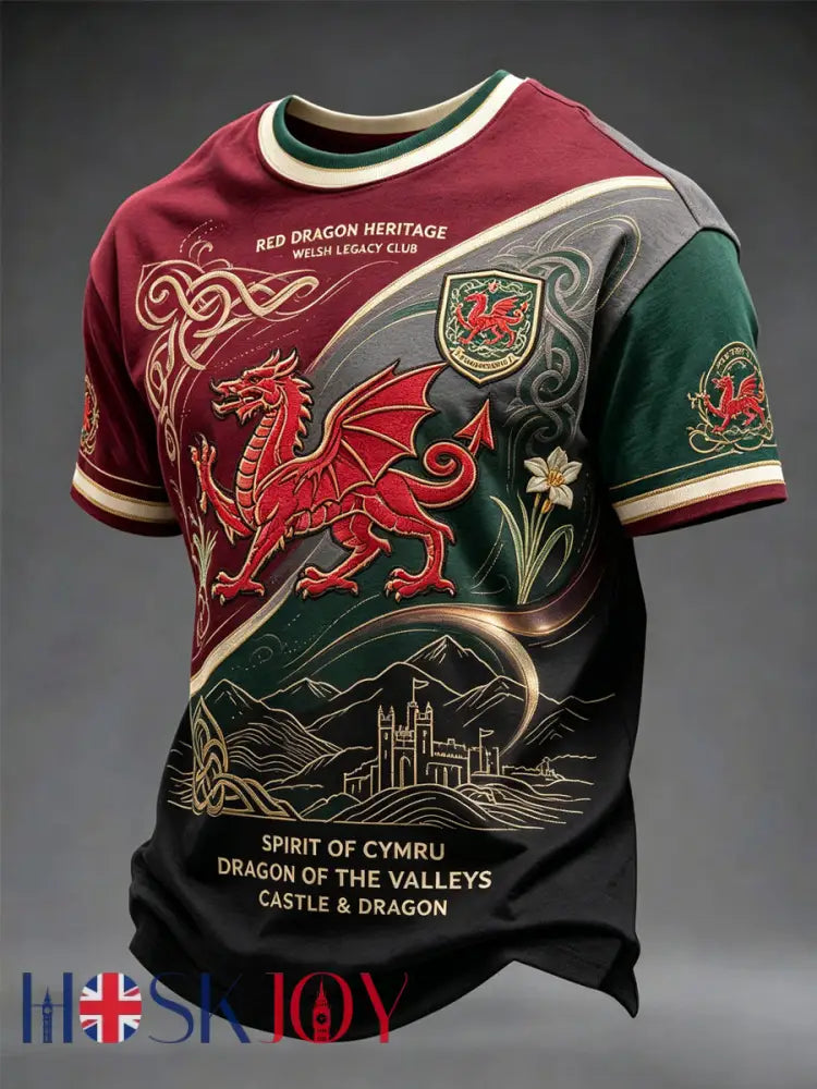 Men’s Welsh Dragon Printed T-shirt - As picture / S
