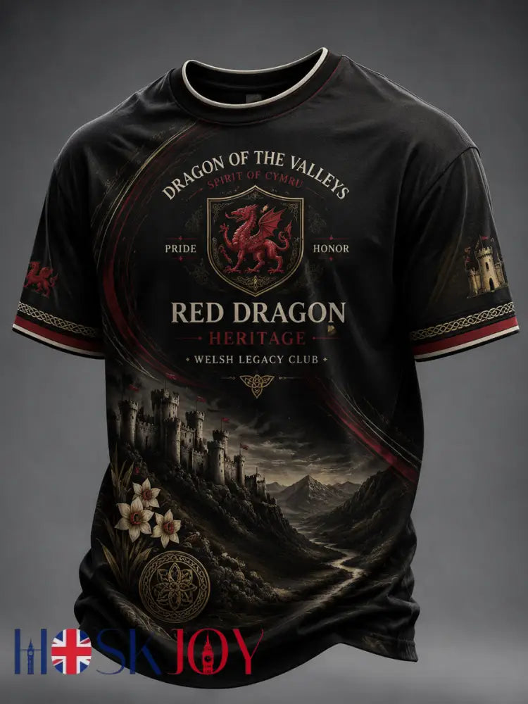Men’s Welsh Dragon Printed T-shirt - As picture / S