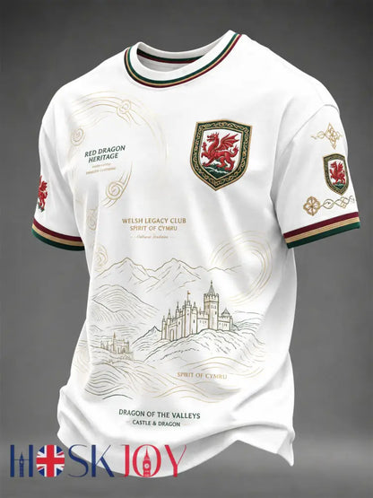 Men’s Welsh Dragon Printed T-shirt - White / S