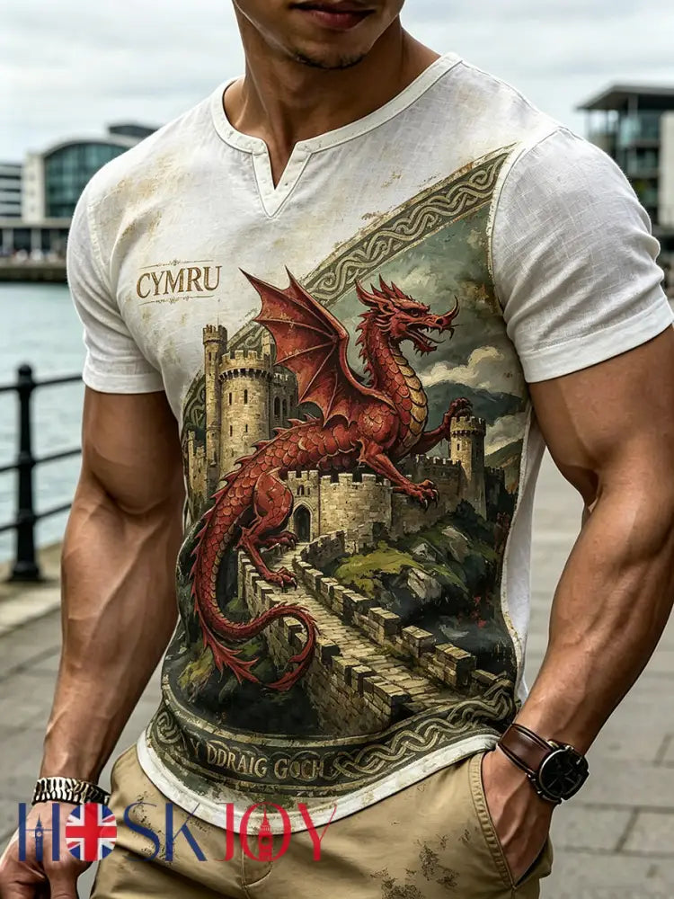 Men’s Welsh-Style Patterned Print T-Shirt - A / S