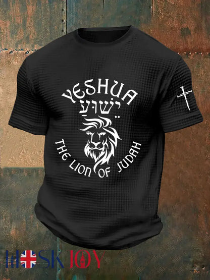 Men’s Yeshua Waffle Print T-Shirt - Black / S