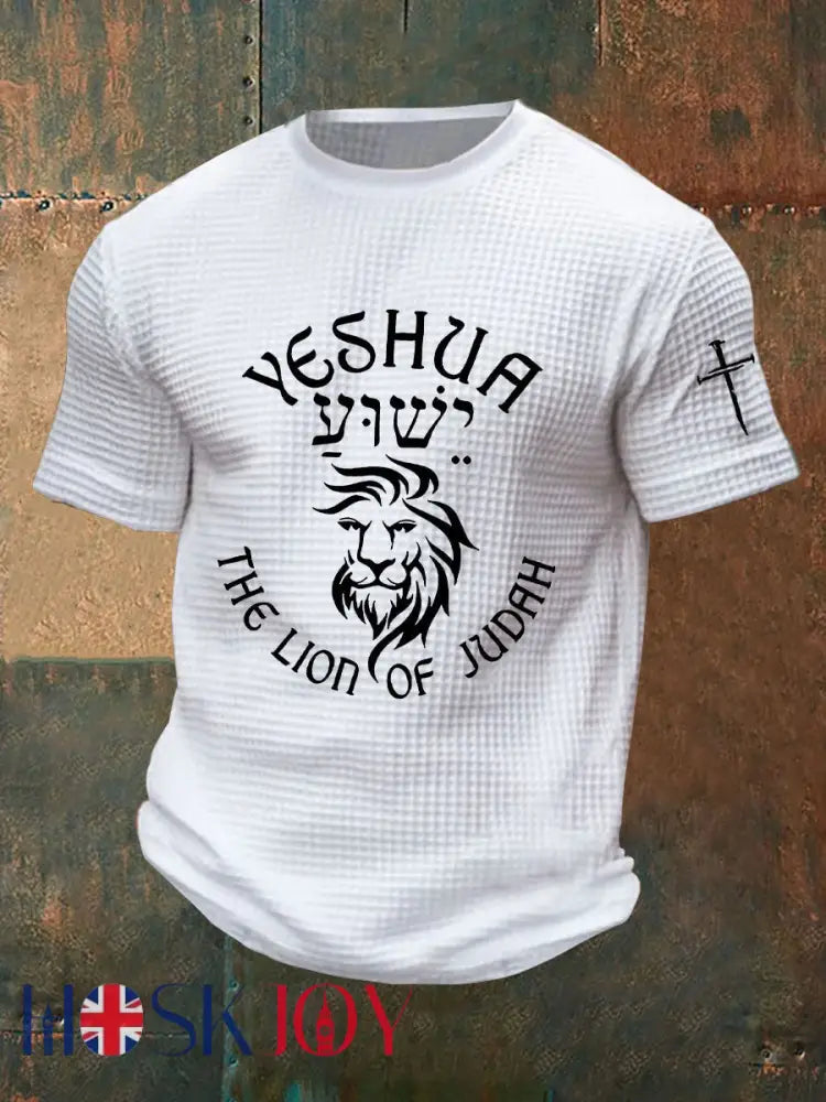 Men’s Yeshua Waffle Print T-Shirt - White / S