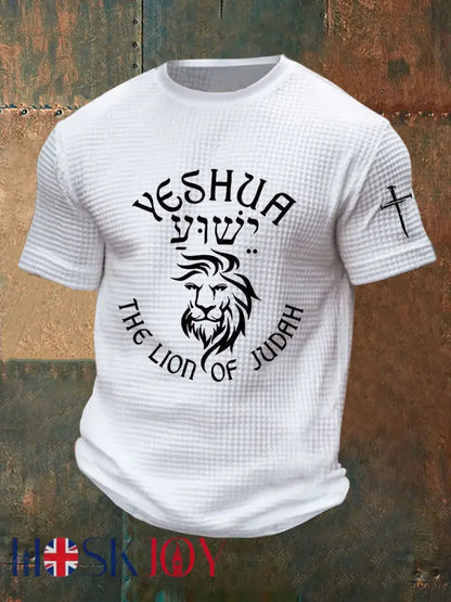 Men’s Yeshua Waffle Print T-Shirt - White / S