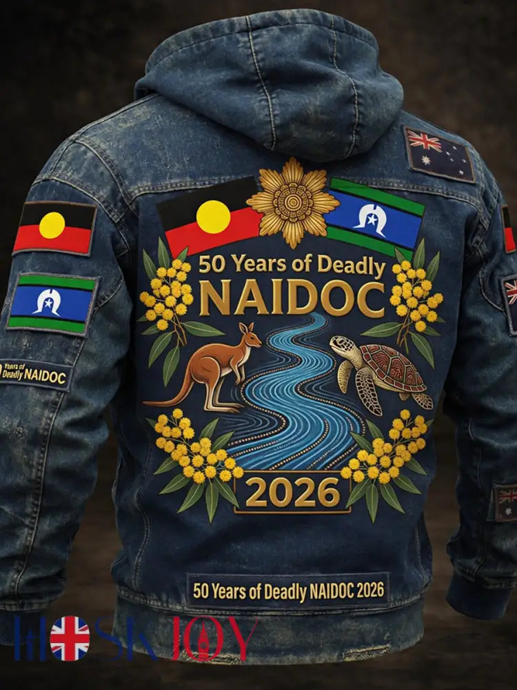 Retro Australian NAIDOC Week Art Print Casual Hooded Jacket - A / S