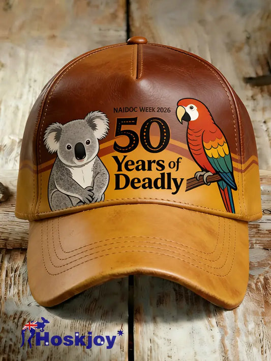 Retro Australian-Style Art Print Casual Hat - A / ONE