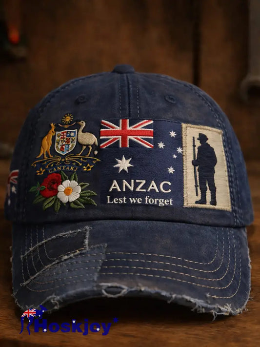 Retro Australian-Style Art Print Casual Hat - A / ONE