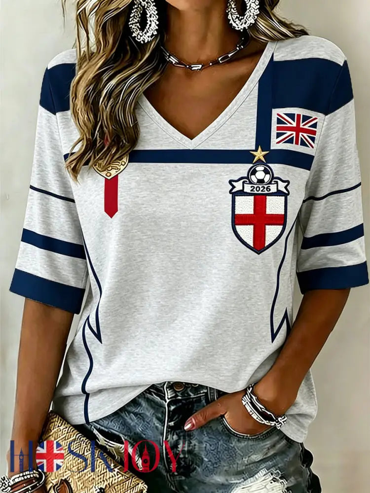 Retro British Football Fan-Style Casual Jersey - G / S