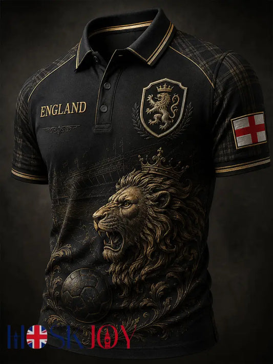 Retro England Football Fan Art Print Casual Jersey - A / S