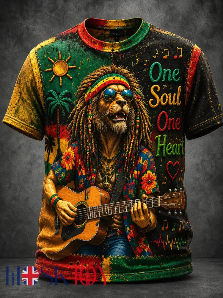 Retro Reggae Music Lover’s Casual Vacation T-Shirt - As picture / S