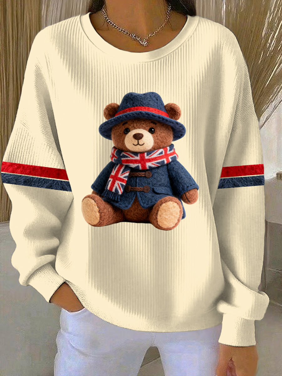 Women's British Style Print Casual Sweatshirt