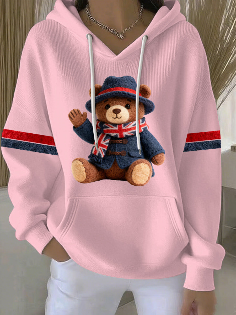 Women's British style Print Casual Hoodie