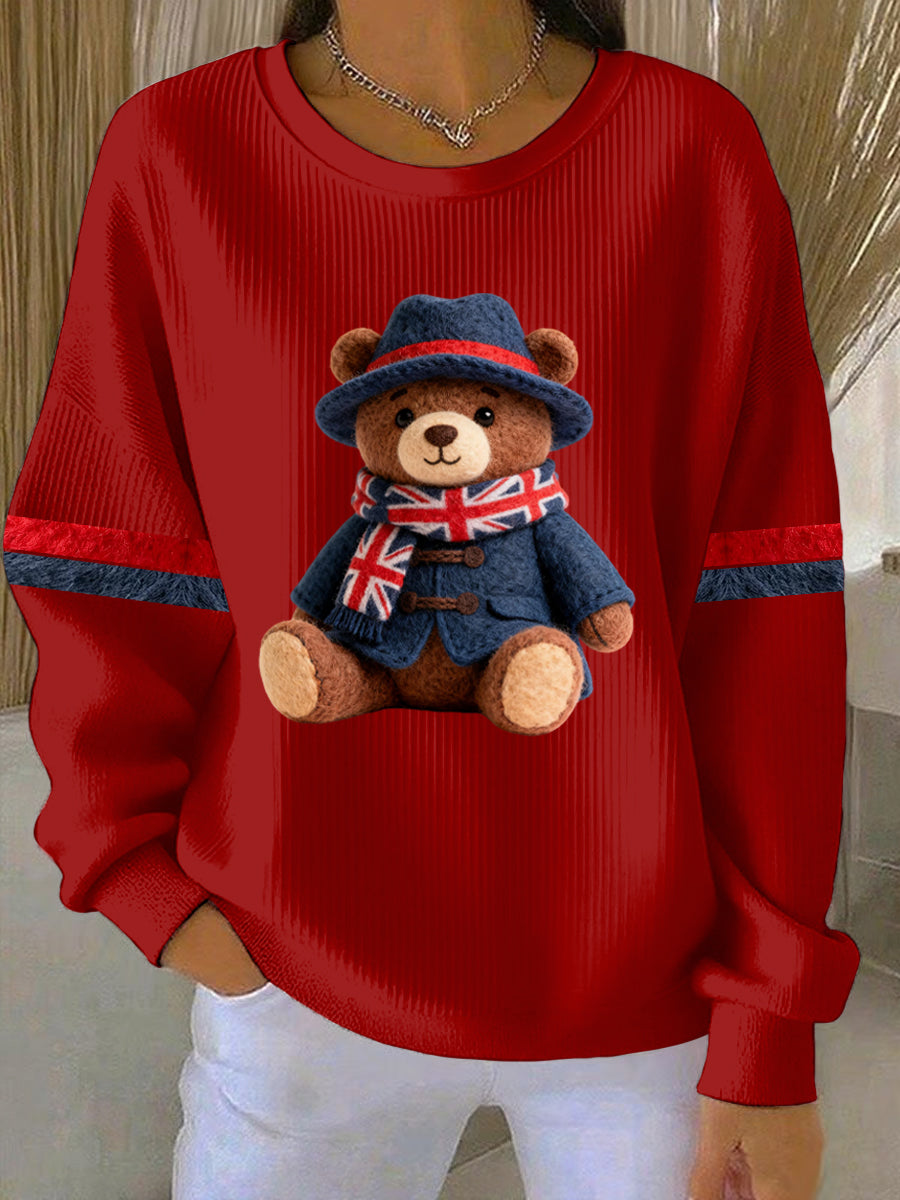 Women's British Style Print Casual Sweatshirt