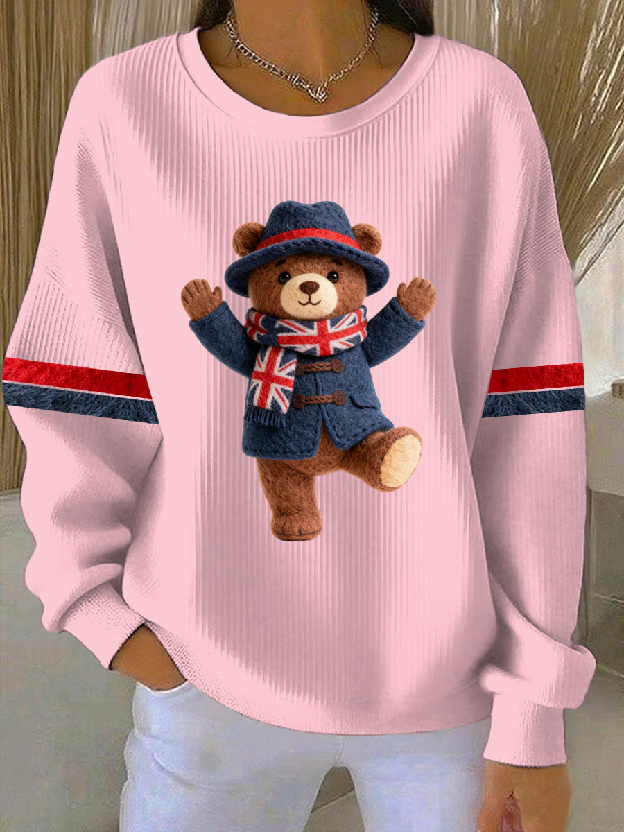 Women's British Style Print Casual Sweatshirt