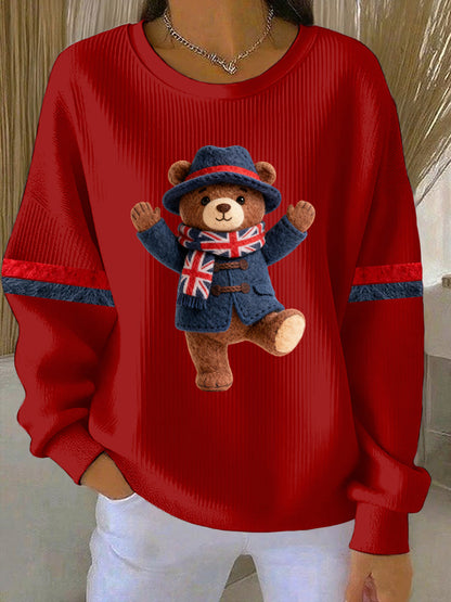 Women's British Style Print Casual Sweatshirt