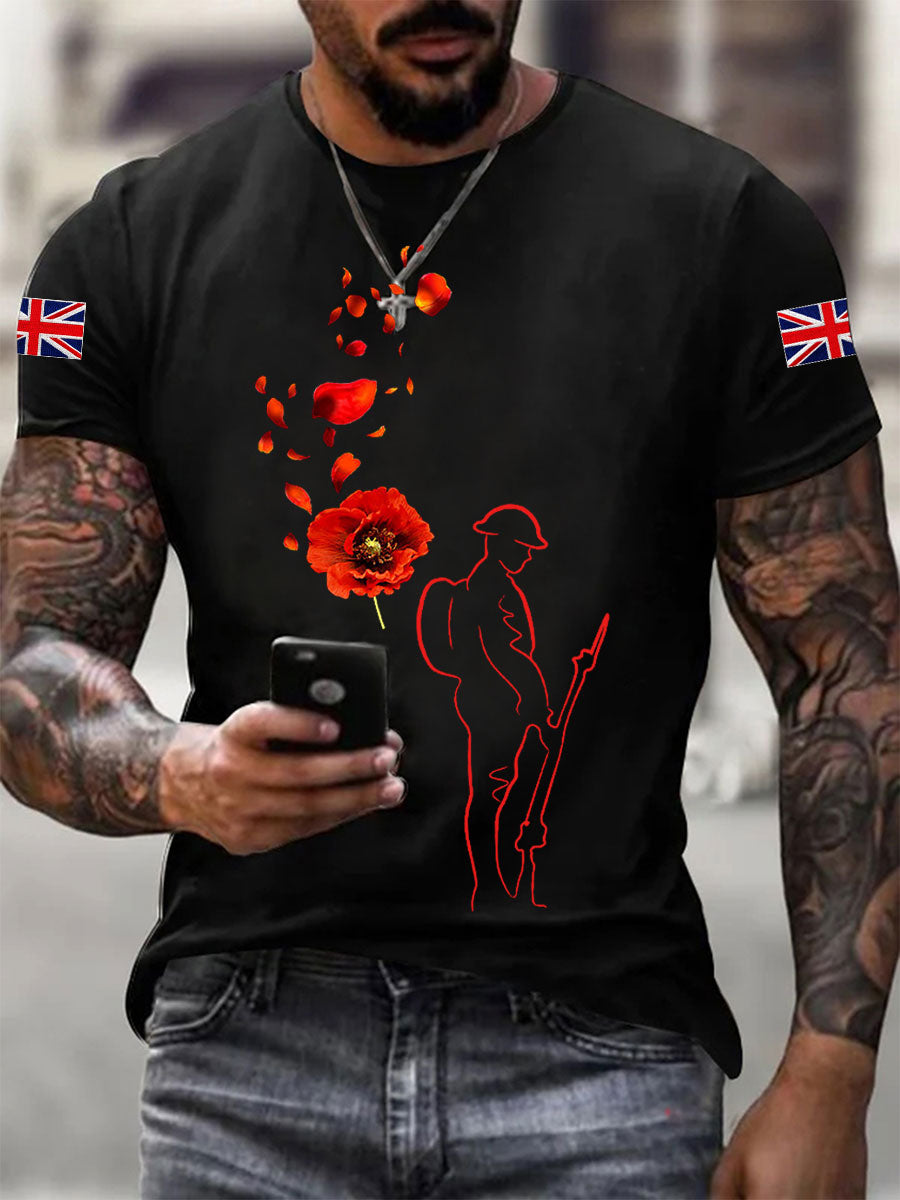 Men's Remembrance Day Lest We Forget Short-sleeved T-shirt