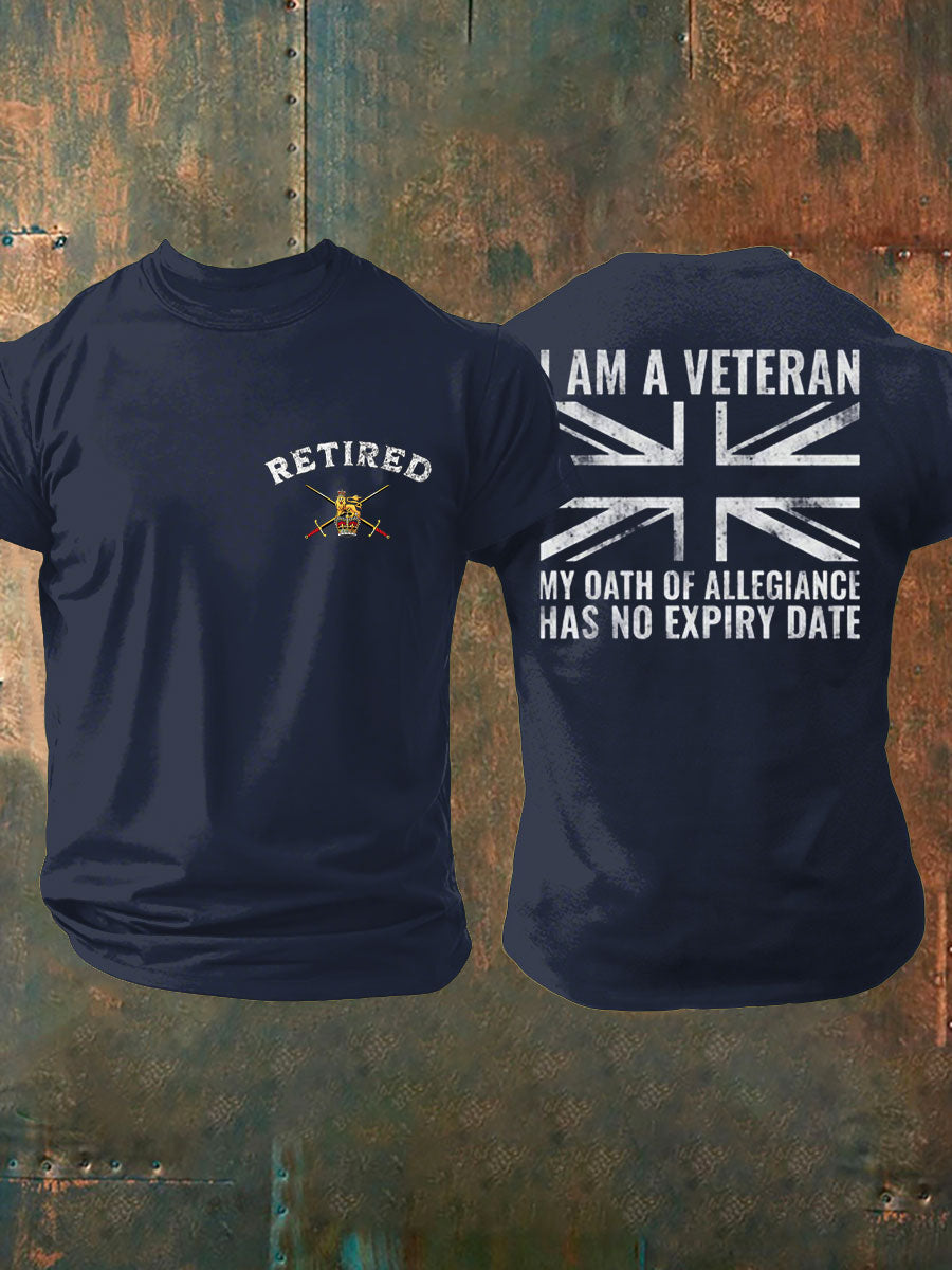 Men's British Veteran Retired Printed T-shirt