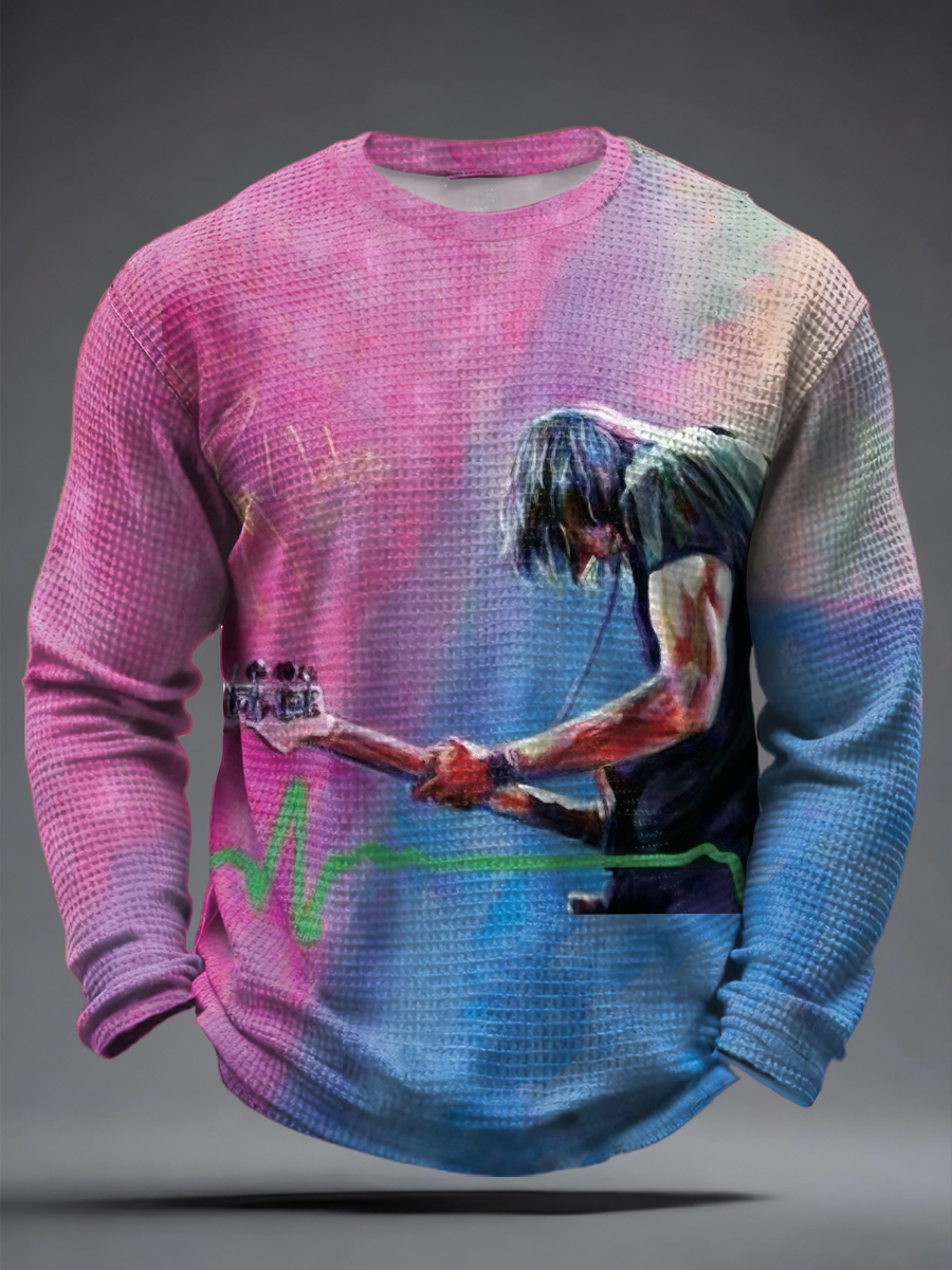 Men's rock band lovers Waffle Long Sleeve T-Shirt