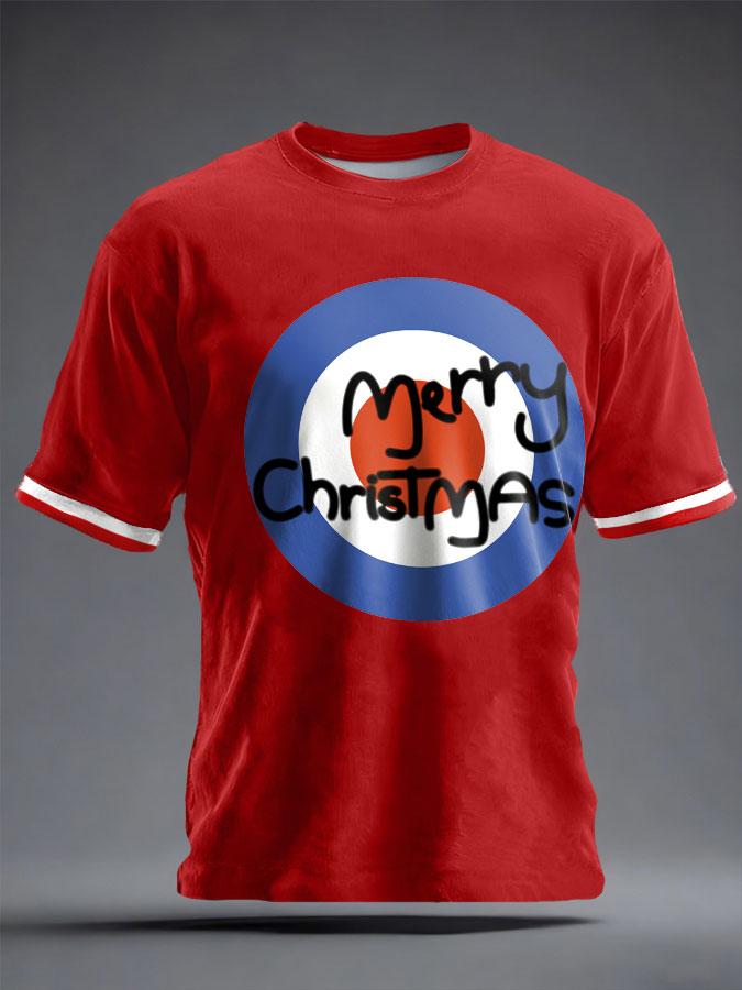 Unisex UK Mod Music Lover Christmas Printed T-shirt