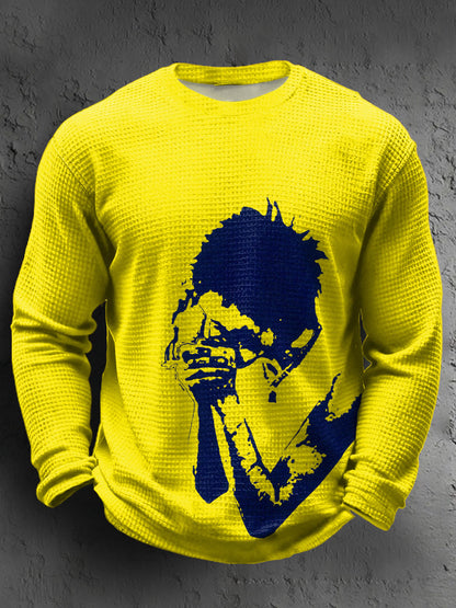 Men's UK Punk Music Lover Printed Waffle Tops