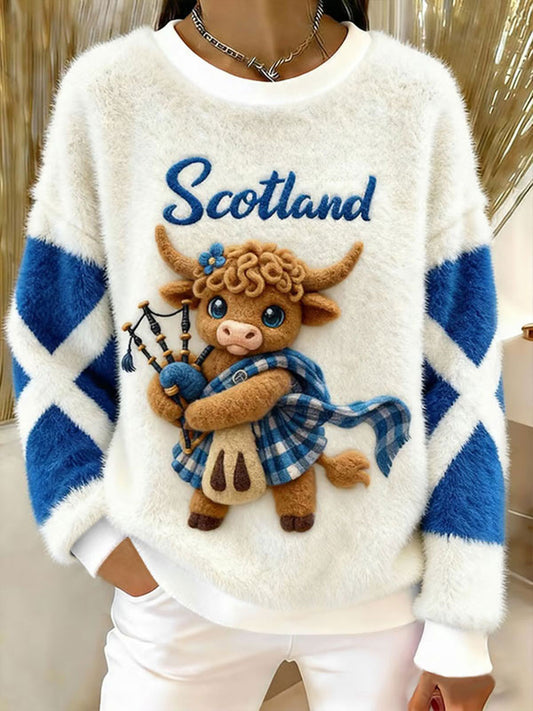 Women's Highland Cow Print Casual Sweatshirt
