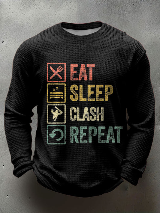 Men's UK Punk Music Lover Printed Waffle Top