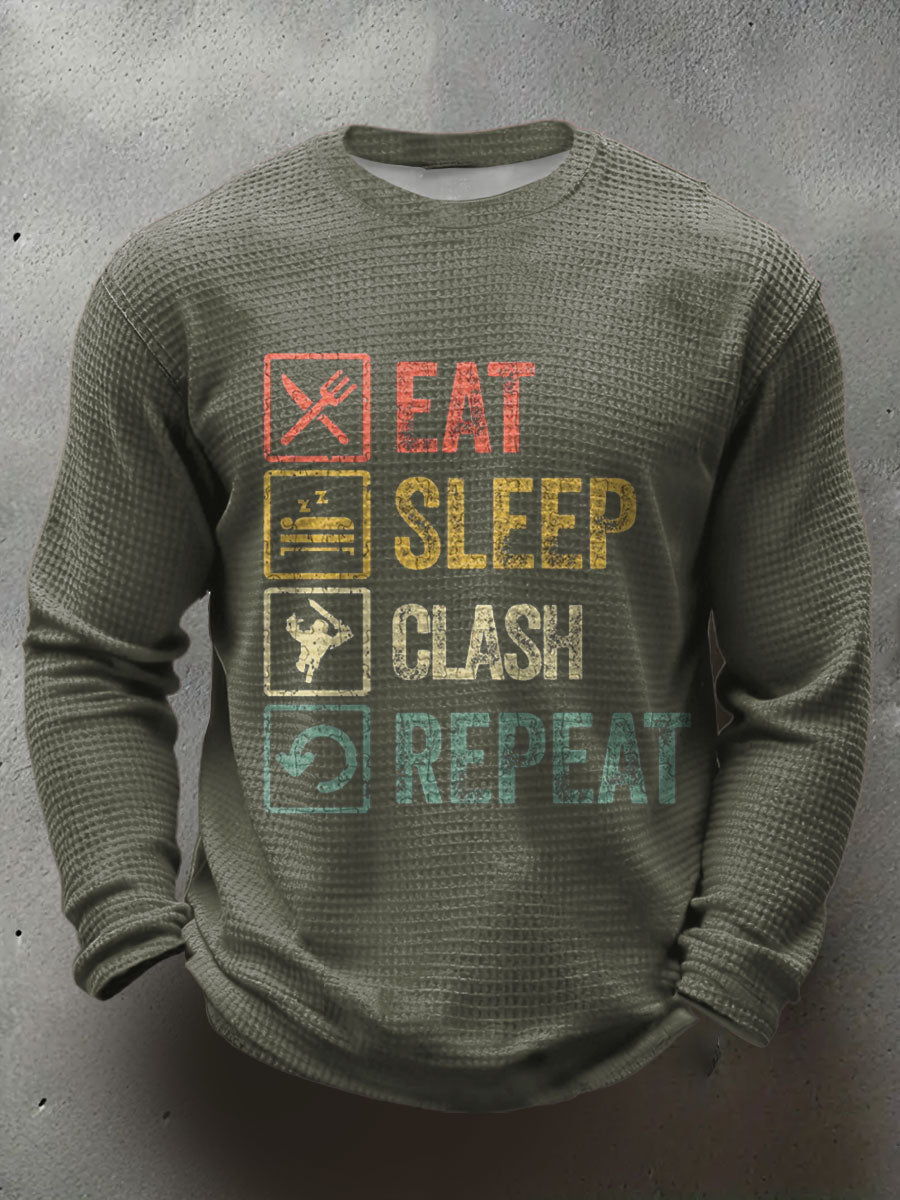 Men's UK Punk Music Lover Printed Waffle Top