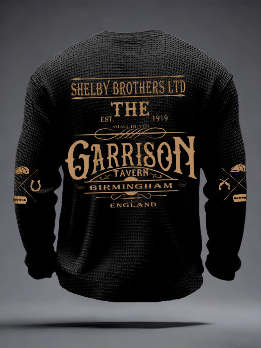 Men's TV Series Inspired Waffle Long Sleeve T-Shirt