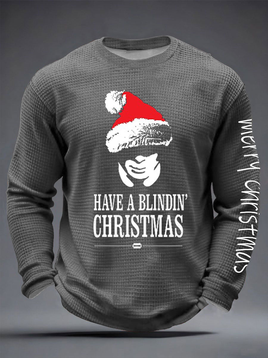 Men's Have A Blindin' Christma Waffle Long Sleeve T-Shirt