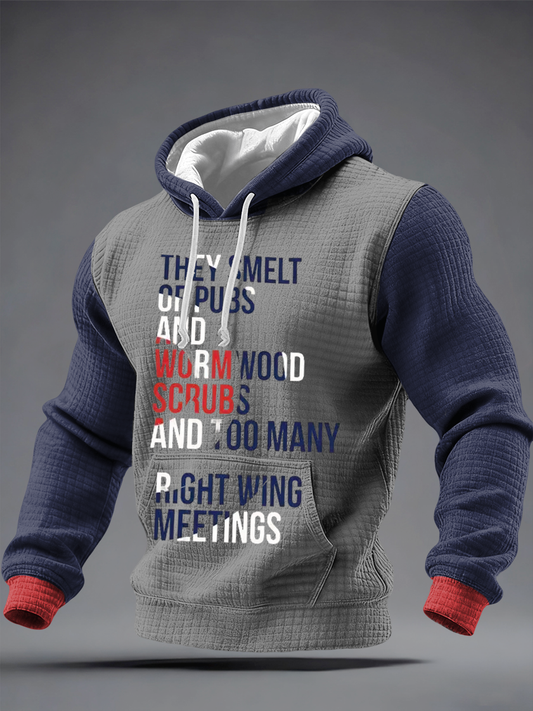 Men's UK Mods Music Lover Checkered Cotton Hoodie