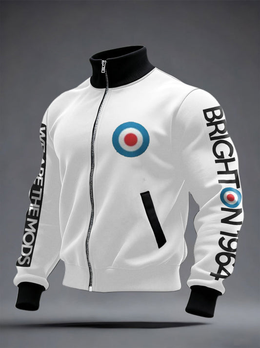 Men's UK Mod Music Lover Printed Coat