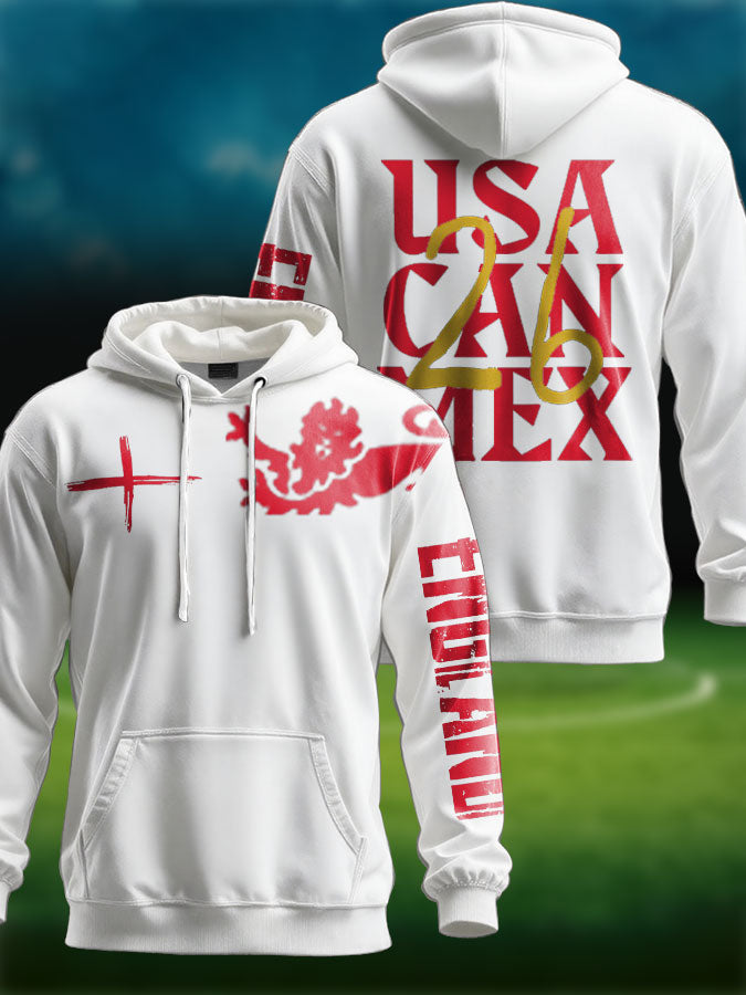 Unisex UK England Football Lover It's Coming Back 2026 Printed Hoodie
