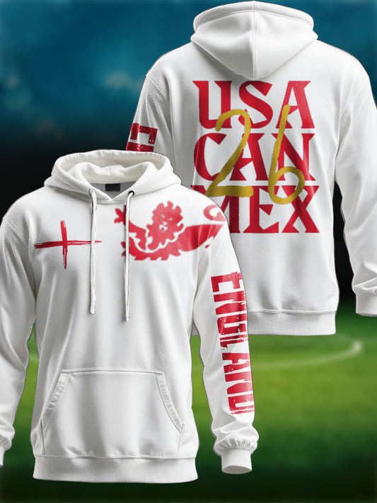Unisex UK England Football Lover It's Coming Back 2026 Printed Hoodie
