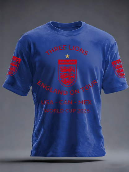 Men's UK Football Lover England 2026 Printed imitation cotton short-sleeved T-shirt