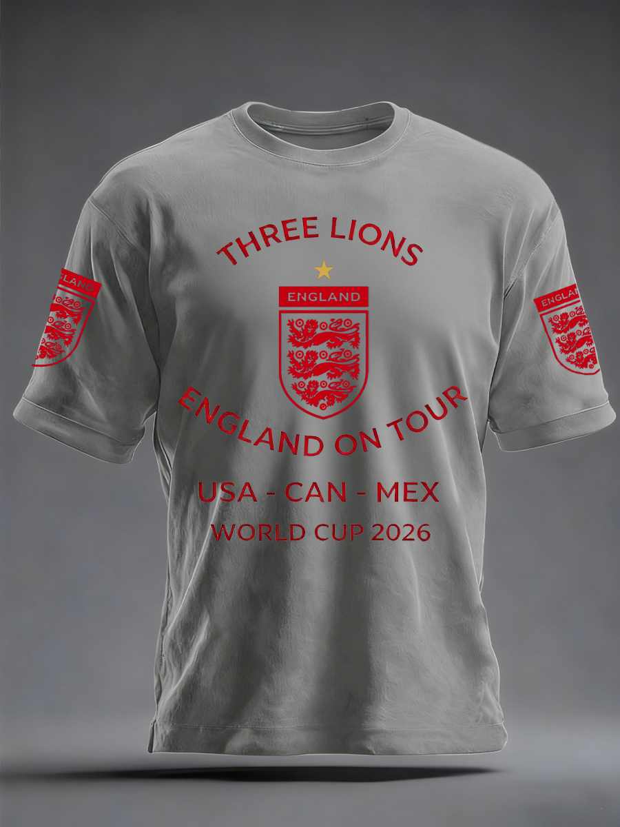 Men's UK Football Lover England 2026 Printed imitation cotton short-sleeved T-shirt