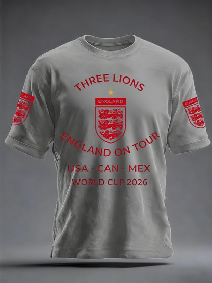 Men's UK Football Lover England 2026 Printed imitation cotton short-sleeved T-shirt