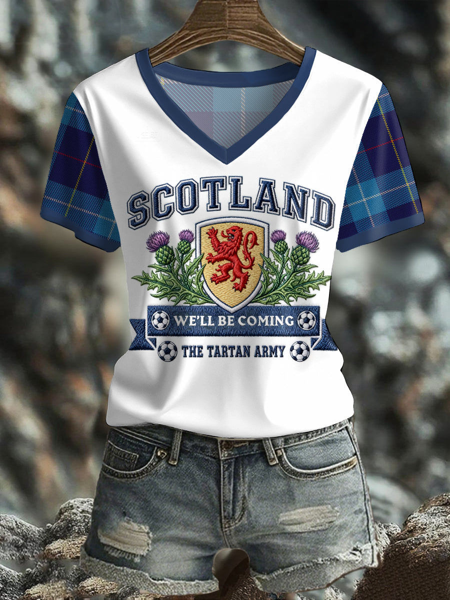 Women's Scotland We'll Be Coming 2026 Football Lover Printed T-shirt