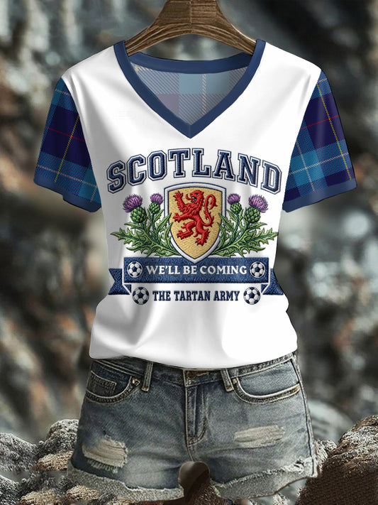 Women's Scotland We'll Be Coming 2026 Football Lover Printed T-shirt