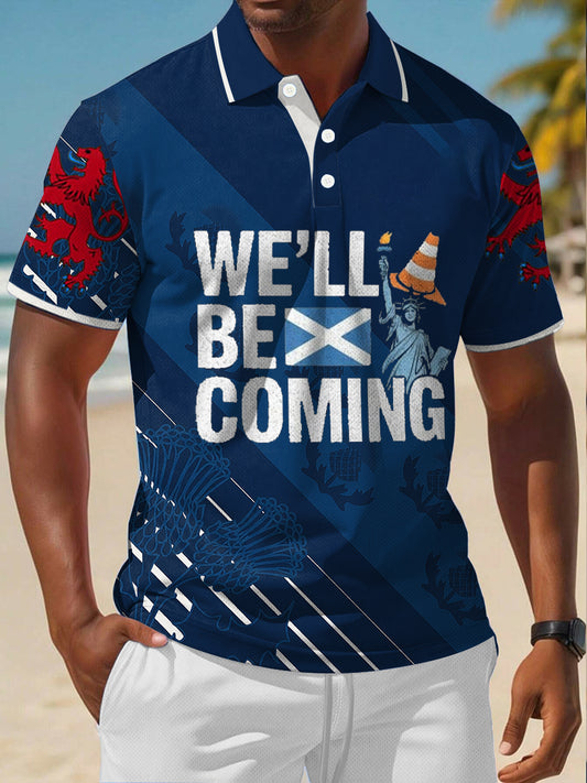 Men's Scotland We'll Be Coming 2026 Football Lover Printed Casual Tops