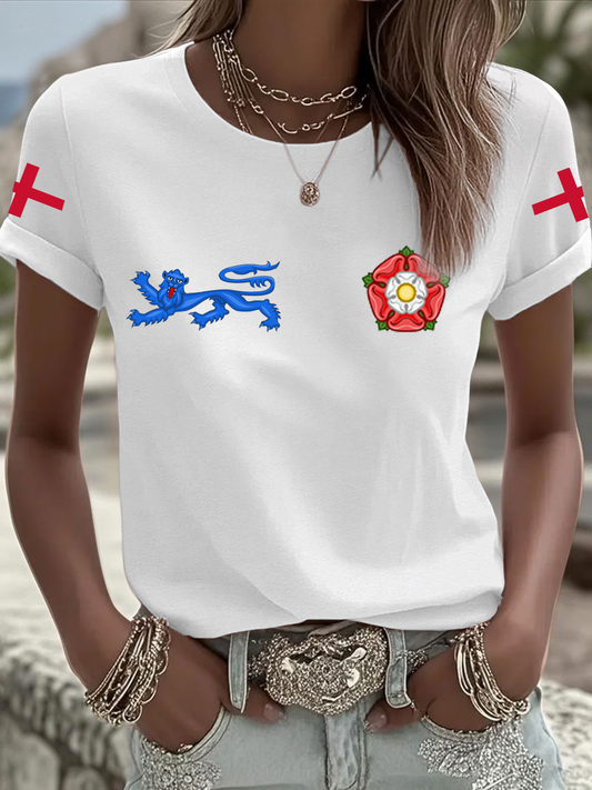 Women's UK Football Lover England  2026 Printed Iron On Short Sleeve T-Shirt