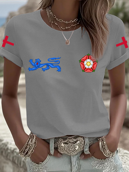 Women's UK Football Lover England  2026 Printed Iron On Short Sleeve T-Shirt