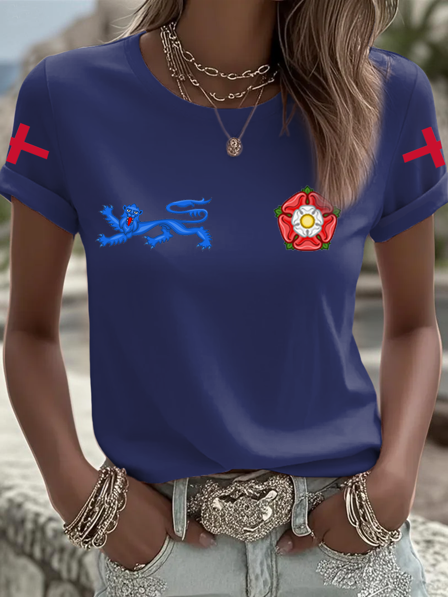 Women's UK Football Lover England  2026 Printed Iron On Short Sleeve T-Shirt